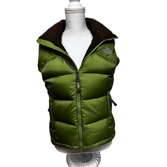 The North Face Womens Green Zip Up 700 Fill Goose Down Puffer Vest Jacket S/P - Picture 4 of 16